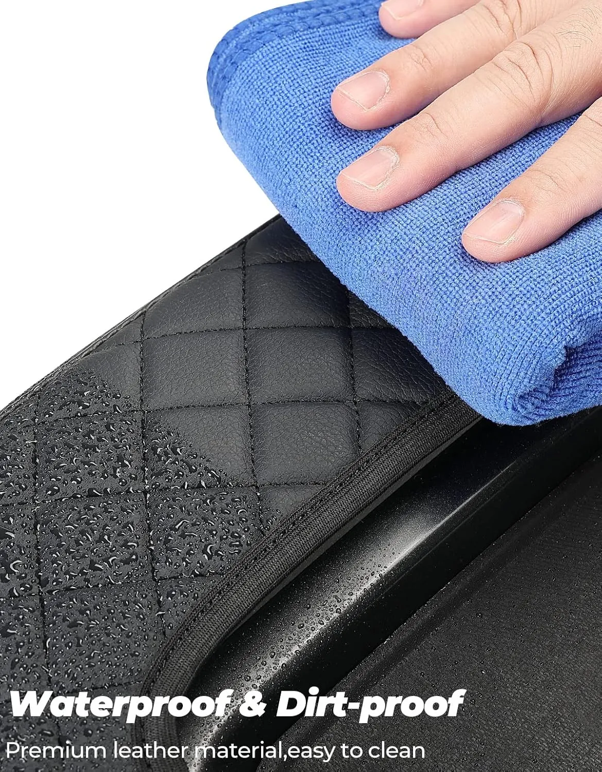 ISSYAUTO Center Console Cover Compatible with Silverado Sierra 2014-2018 with 40/20/40 Jump Seat Leather Armrest Cover (ONLY for Split Bench Seat Console)
