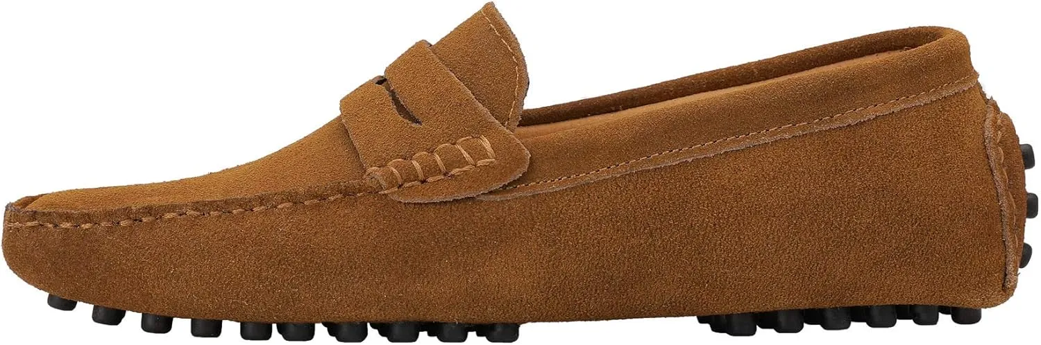 JIONS Mens Driving Penny Loafers Suede Moccasins Slip On Casual Dress Boat Shoes