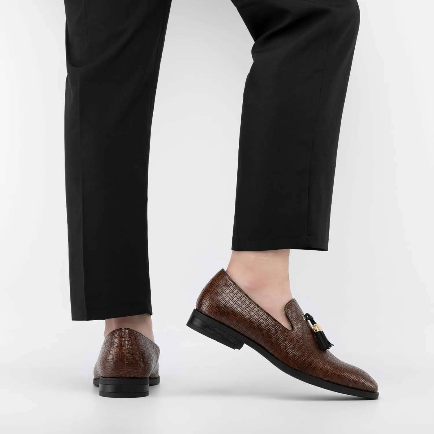 JITAI Men's Lindford Moc Toe Bit Slip-on Penny Loafer Party Shoes