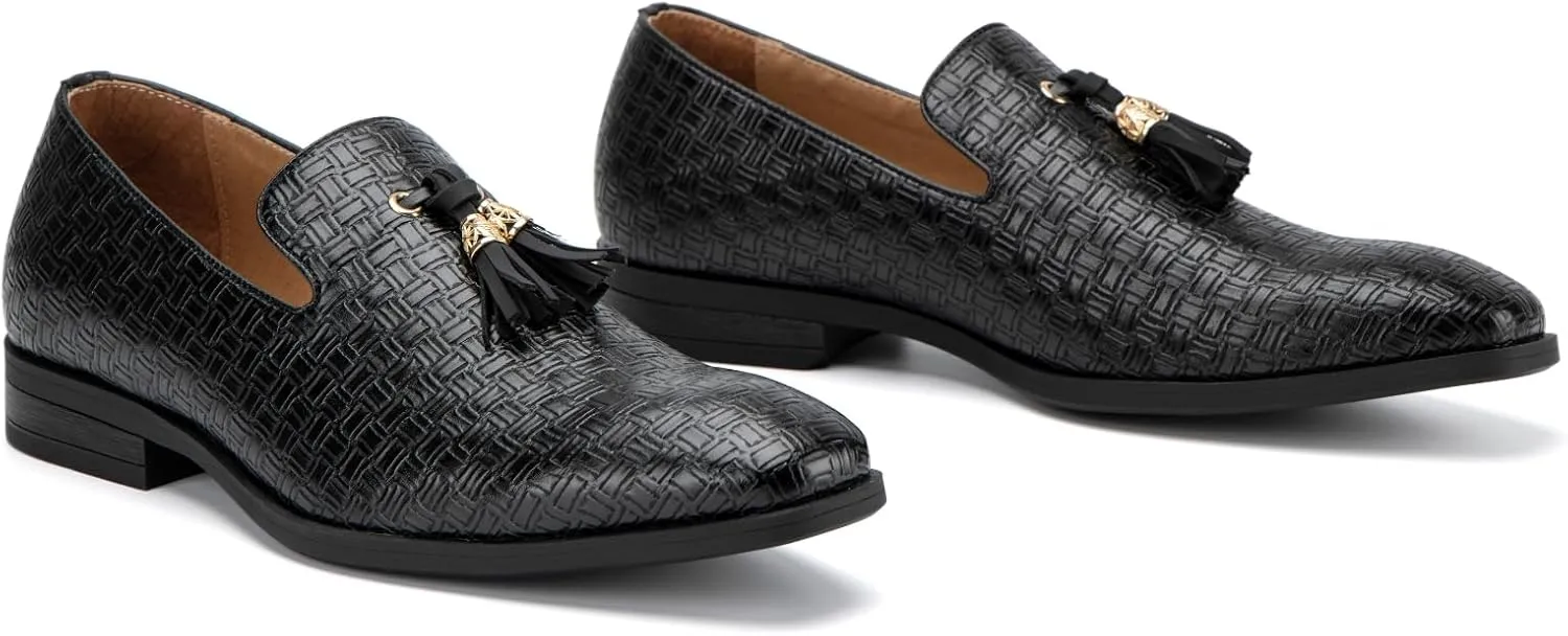 JITAI Men's Lindford Moc Toe Bit Slip-on Penny Loafer Party Shoes