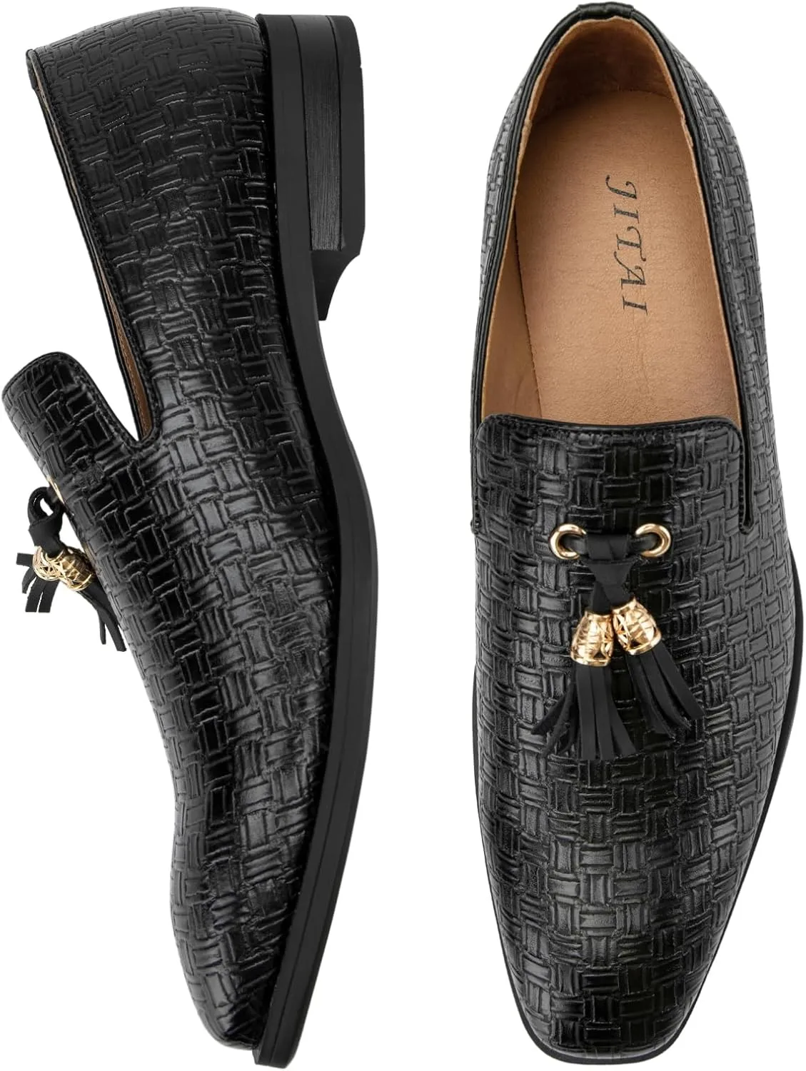 JITAI Men's Lindford Moc Toe Bit Slip-on Penny Loafer Party Shoes