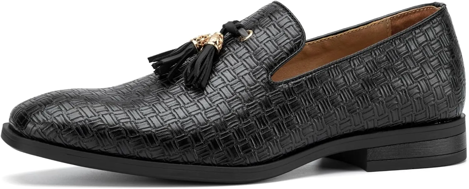 JITAI Men's Lindford Moc Toe Bit Slip-on Penny Loafer Party Shoes