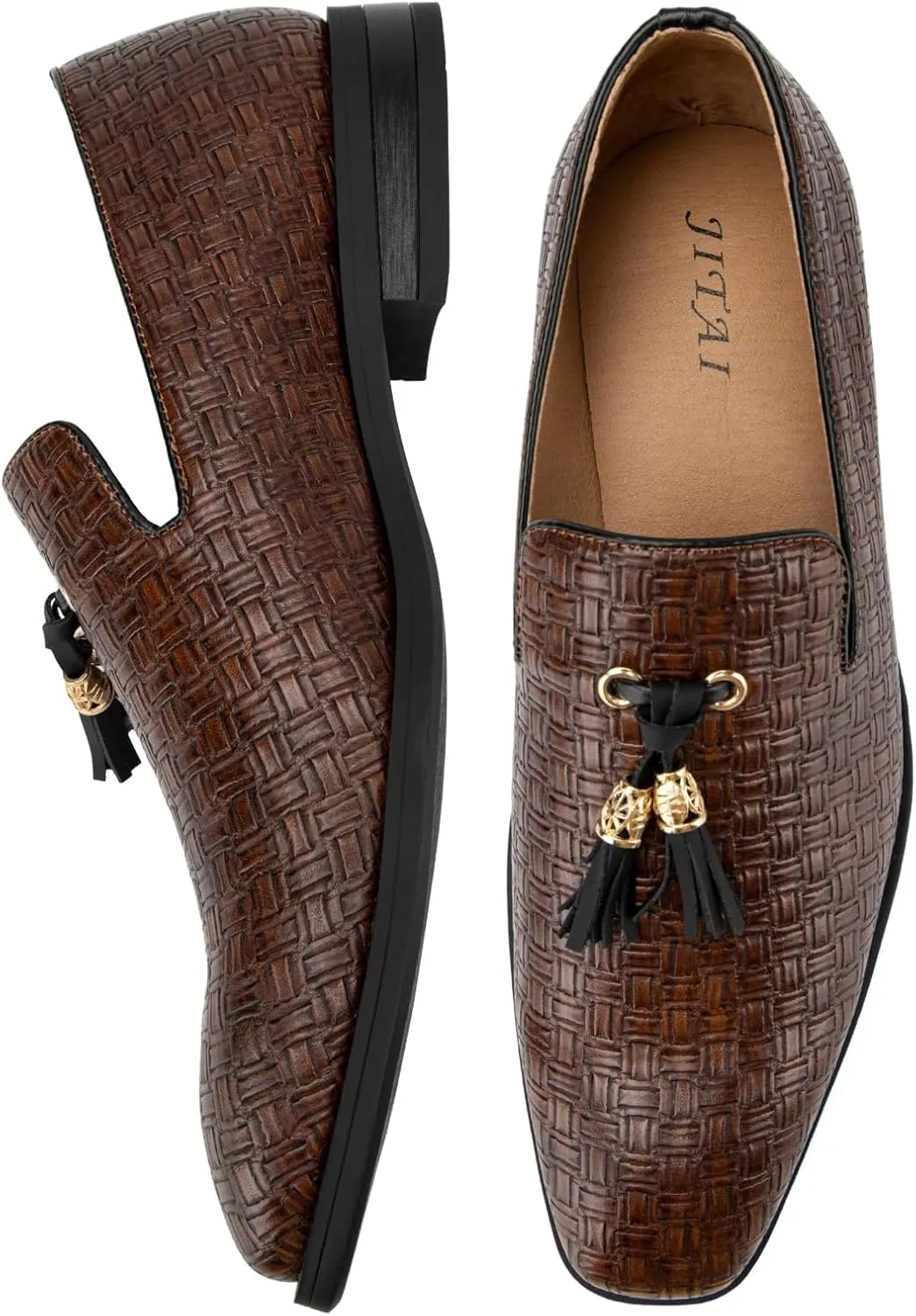 JITAI Men's Lindford Moc Toe Bit Slip-on Penny Loafer Party Shoes