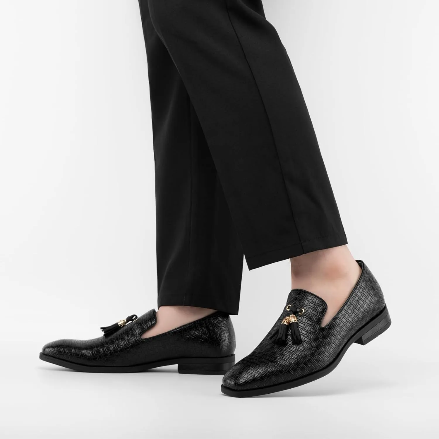 JITAI Men's Lindford Moc Toe Bit Slip-on Penny Loafer Party Shoes