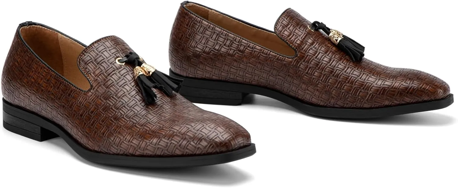 JITAI Men's Lindford Moc Toe Bit Slip-on Penny Loafer Party Shoes