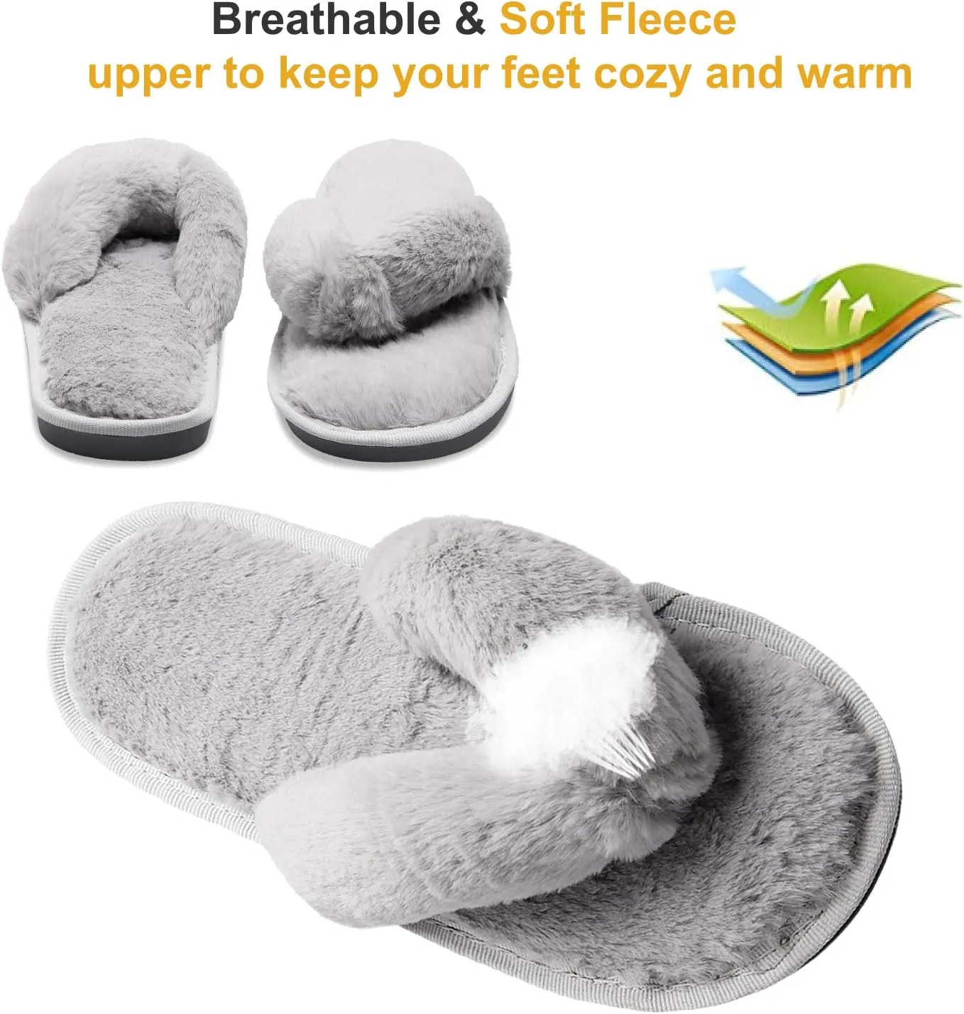 JOINFREE Women's Bedroom Slippers Comfort Four Season Classy Indoor Spa Slide Shoes