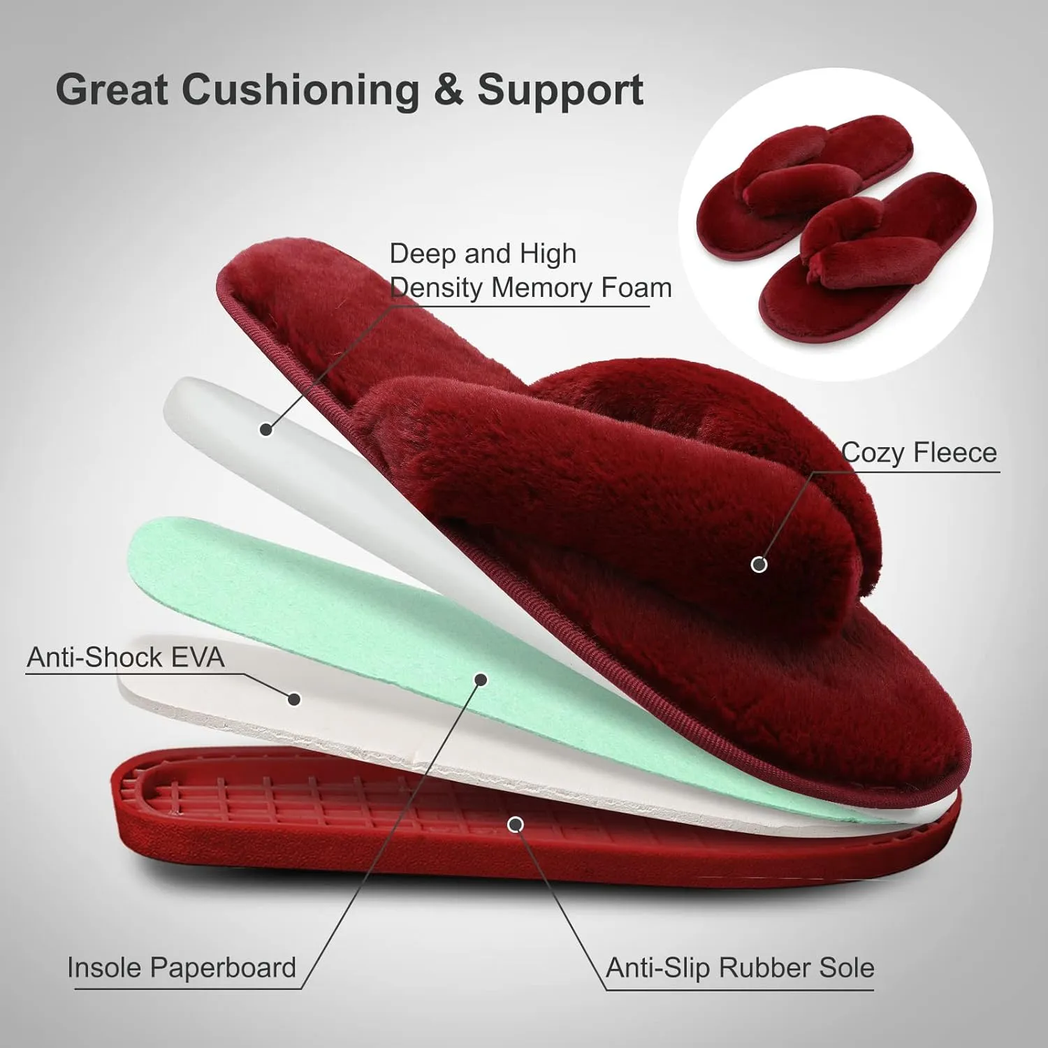 JOINFREE Women's Bedroom Slippers Comfort Four Season Classy Indoor Spa Slide Shoes