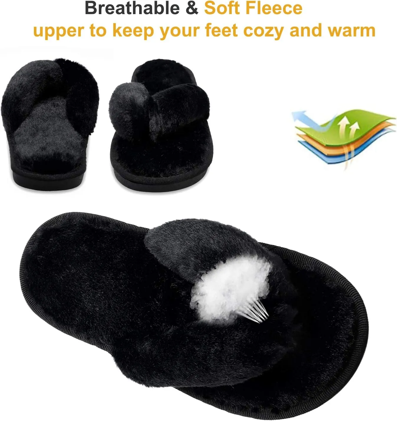 JOINFREE Women's Bedroom Slippers Comfort Four Season Classy Indoor Spa Slide Shoes