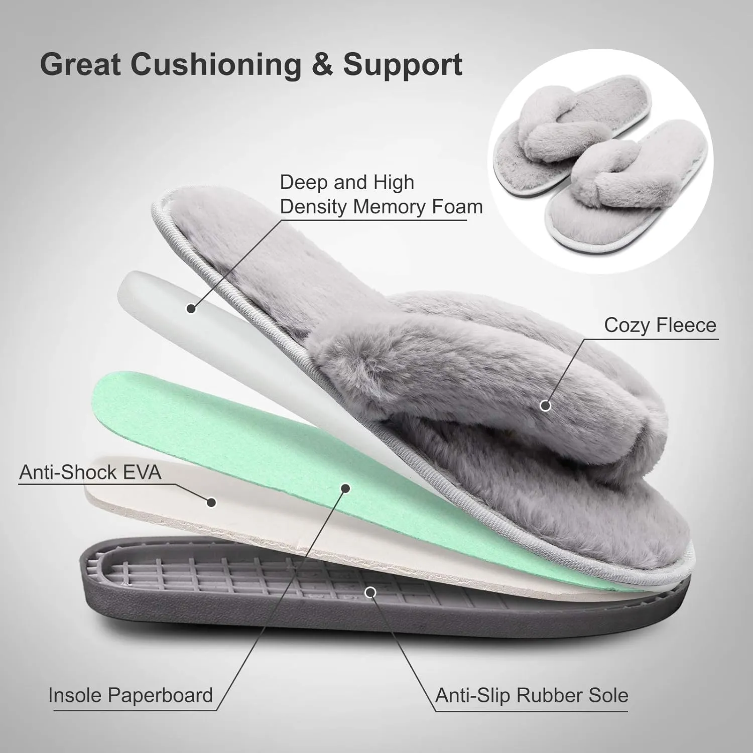JOINFREE Women's Bedroom Slippers Comfort Four Season Classy Indoor Spa Slide Shoes