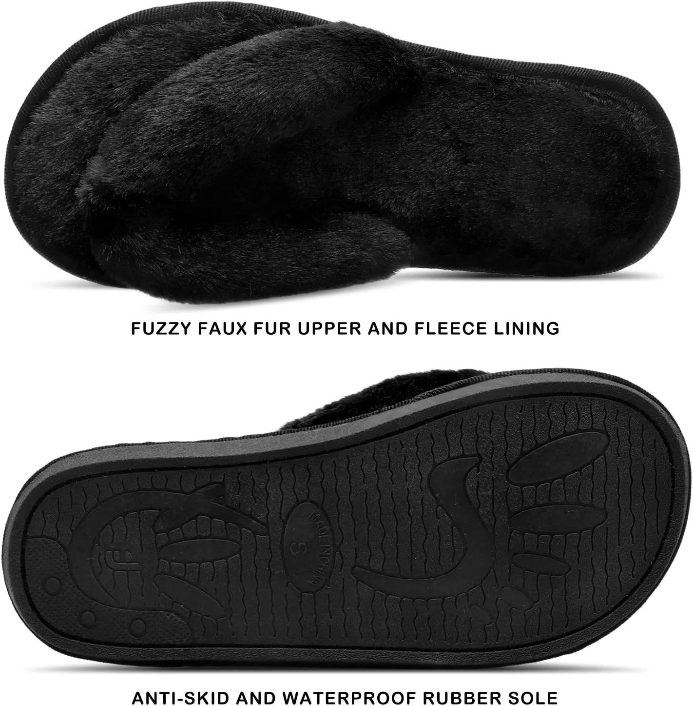 JOINFREE Women's Bedroom Slippers Comfort Four Season Classy Indoor Spa Slide Shoes