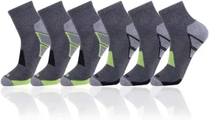 JOYNÉE Men's 6 Pack Athletic Performance Cushion Ankle Running Quarter Socks