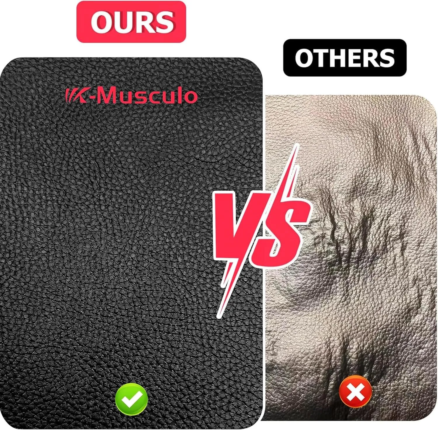 K-Musculo Vinyl Fabric, Marine Faux Leather Upholstery, for Upholstery Crafts, DIY Sewings, Sofa, Handbag, Earrings, Hair Bows Decorations (Black 54'' X 36'' inch 1YD) Big Lychee Grain