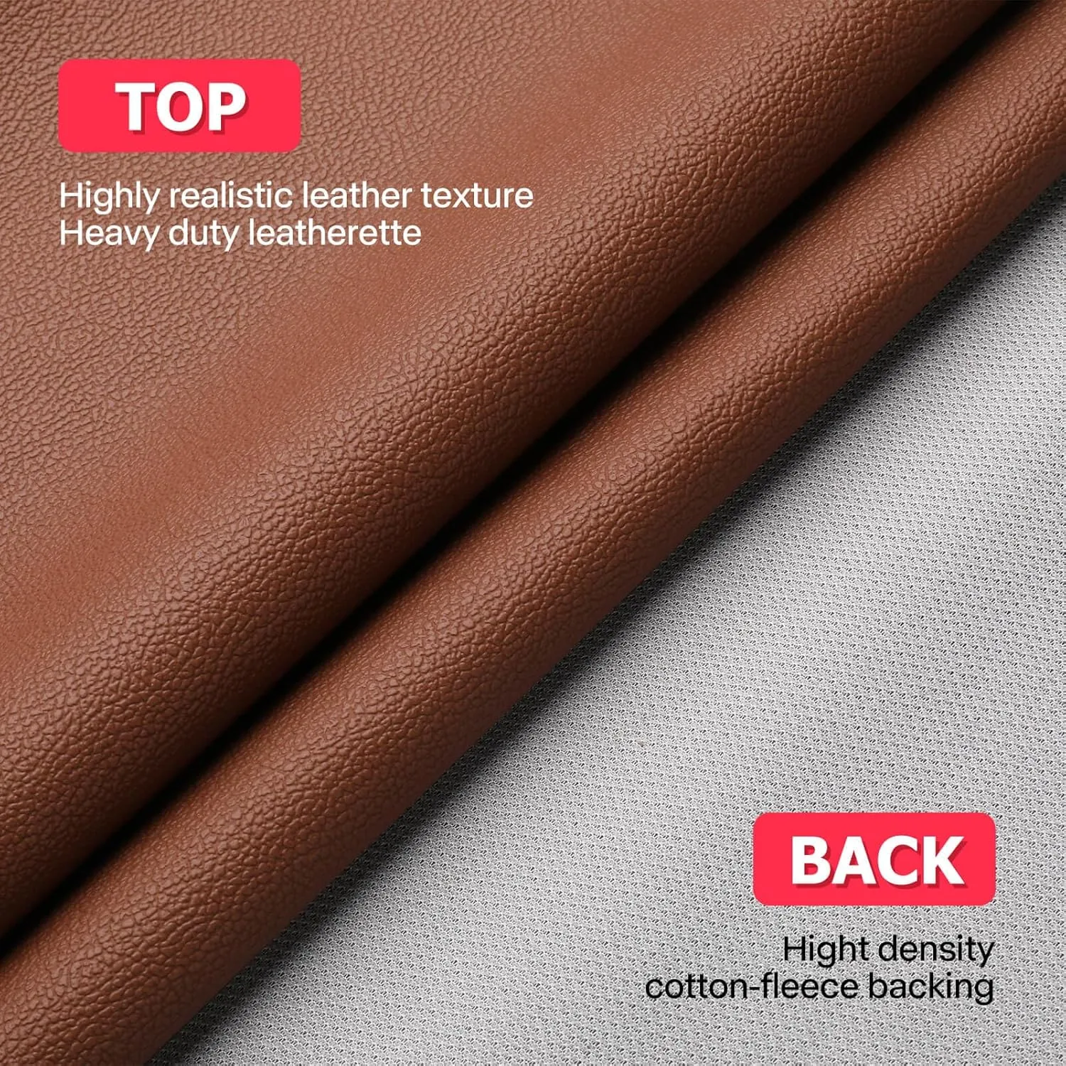 K-Musculo Vinyl Fabric, Marine Faux Leather Upholstery, for Upholstery Crafts, DIY Sewings, Sofa, Handbag, Earrings, Hair Bows Decorations (Brown 54'' X 72'' inch 2Yd)