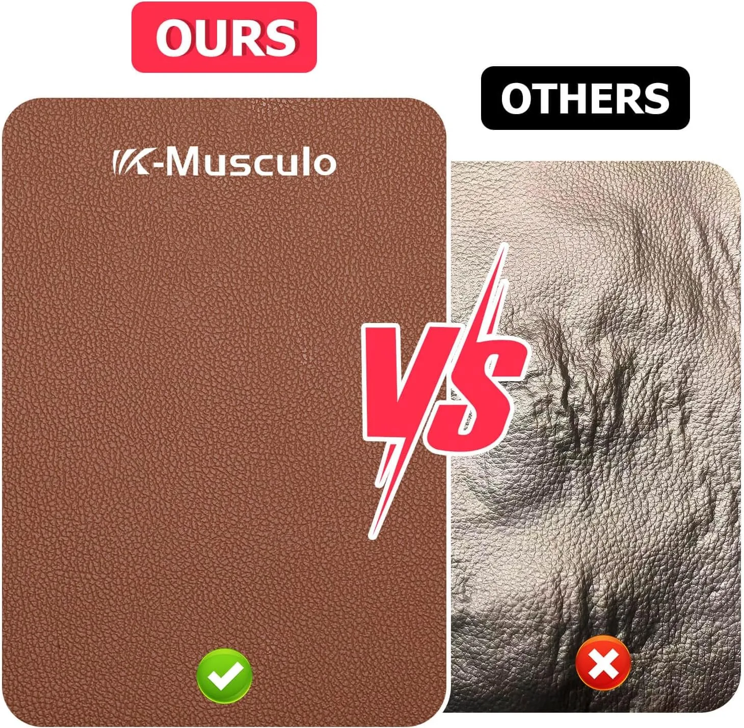 K-Musculo Vinyl Fabric, Marine Faux Leather Upholstery, for Upholstery Crafts, DIY Sewings, Sofa, Handbag, Earrings, Hair Bows Decorations (Brown 54'' X 72'' inch 2Yd)