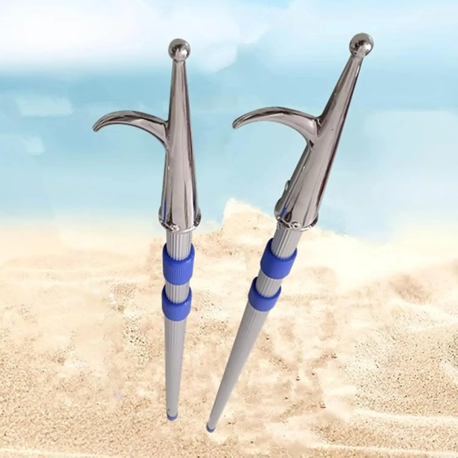 Katzowen 2Pcs Boat Telescoping Pole with Hook, Lenght Adjustable Docking Hooks Rod for Water Rescue/Cargo Pushing and Pulling, ﻿Protable Rescuing Grabber Reacher Tool
