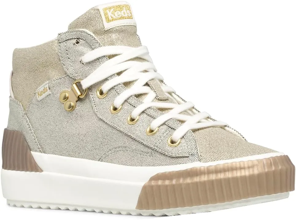Keds Womens Demi TRX Mid Metallic Canvas Sneakers Shoes Casual - Gold