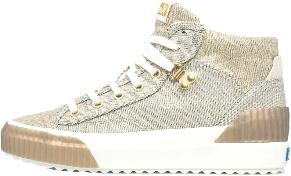 Keds Womens Demi TRX Mid Metallic Canvas Sneakers Shoes Casual - Gold