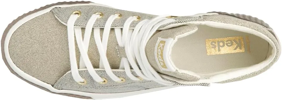 Keds Womens Demi TRX Mid Metallic Canvas Sneakers Shoes Casual - Gold