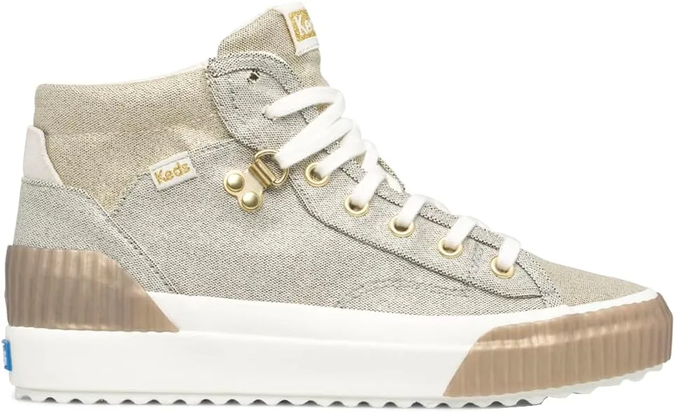 Keds Womens Demi TRX Mid Metallic Canvas Sneakers Shoes Casual - Gold