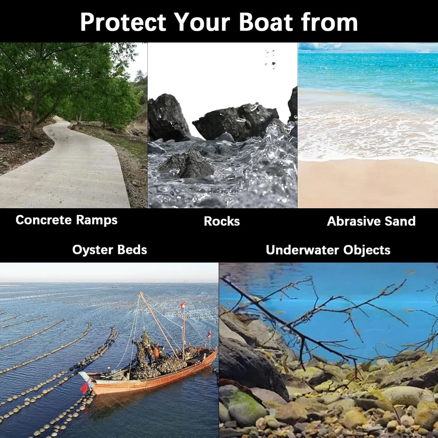 Keel Guard for Fiberglass Boat Bass Aluminum Boats, Boat Keel Protector Guard Hull Protector Shield Protects from Rocks Ramps Scratches Damage, Self-Adhesive DIY 5 Inch Wide x 4 Feet to 9 Feet Length