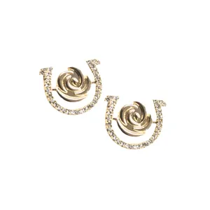 Kentucky Derby® Horseshoe Rose Pavé Stud Earrings