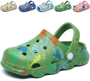 Kids Clogs Boys Girls Toddler Dinosaur Slip on Slide Garden Shoes Cartoon Beach Pool Kids Clog Sandals Slippers Water Clogs