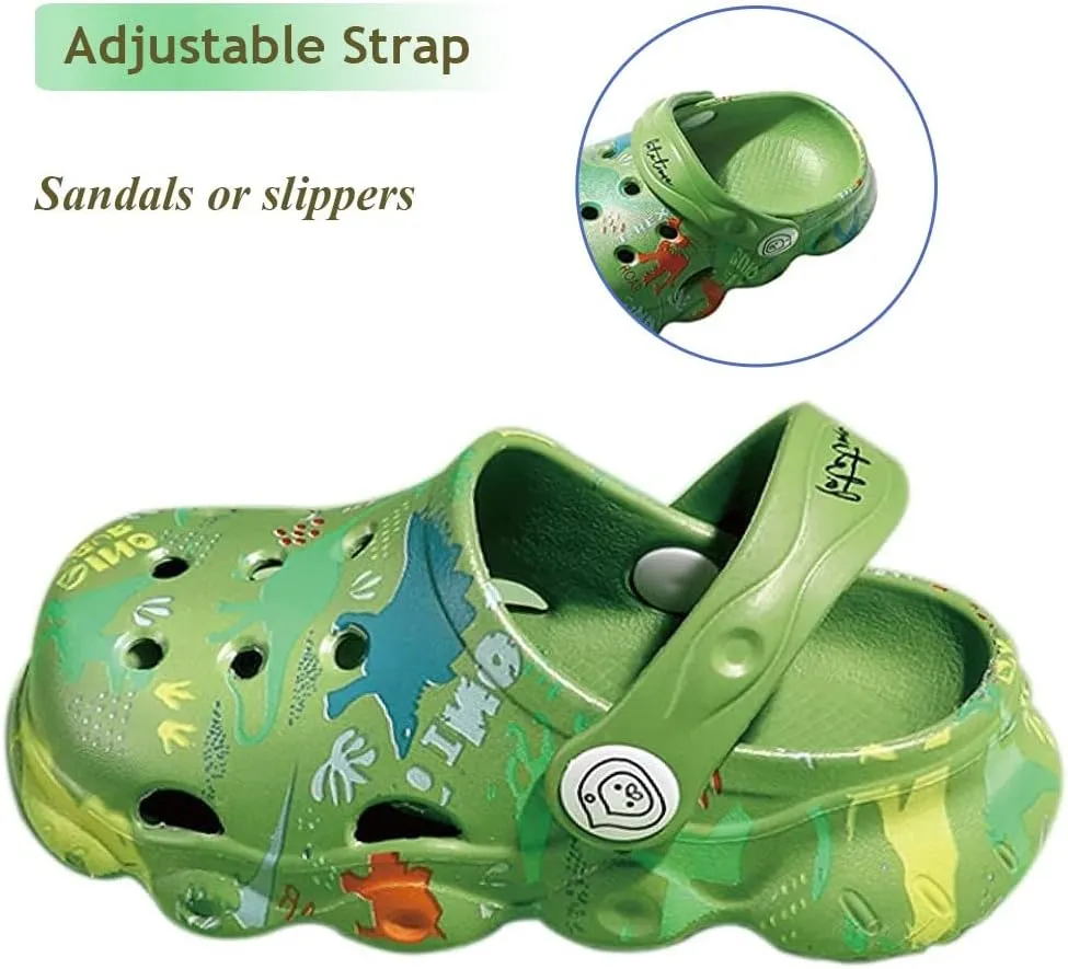 Kids Clogs Boys Girls Toddler Dinosaur Slip on Slide Garden Shoes Cartoon Beach Pool Kids Clog Sandals Slippers Water Clogs