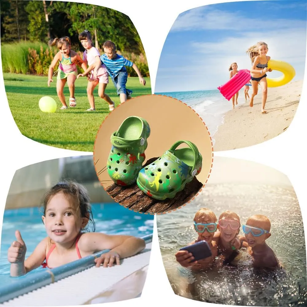 Kids Clogs Boys Girls Toddler Dinosaur Slip on Slide Garden Shoes Cartoon Beach Pool Kids Clog Sandals Slippers Water Clogs