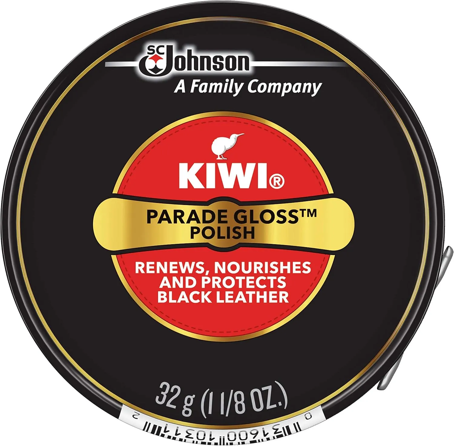 KIWI Parade Gloss Shoe Polish, 1 Metal Tin, Black, 1.125 oz