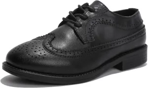 kkdom Boys Girls Oxfords Shoes Formal Leather Wingtip Lace Up Dress Shoes
