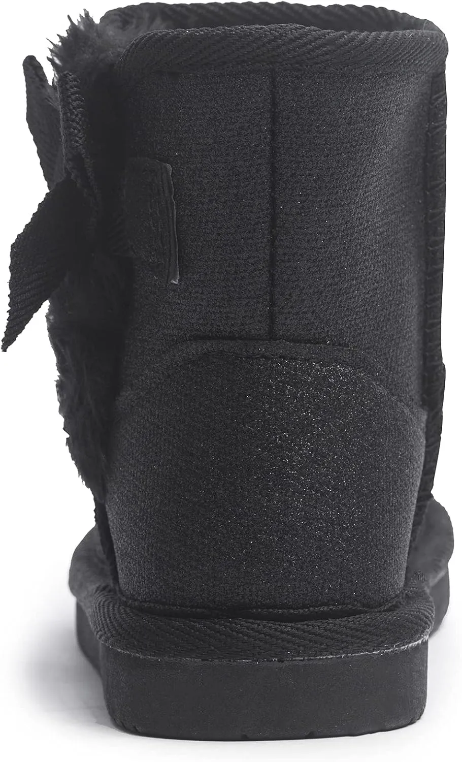 KRABOR Toddlers/Little Girls Boots,Glitter Warm Winter Snow Shoes with Cotton Lining and Cute Bow