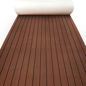 KXKZREN Boat Flooring EVA Foam Decking Sheet Faux Teak Marine Mat Marine Carpet Cooler Tops Non-Slip Self-Adhesive Flooring for Motorboat RV Yacht Kayak Swim Platform 94" x 47"/44"/35"/23"/16"