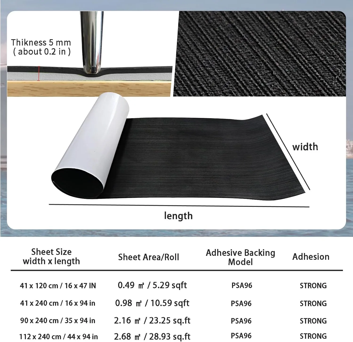 KXKZREN Boat Flooring EVA Foam Decking Sheet Mateials Non-Slip Marine Boat Deck Carpet Self-Adhesive Comfort Floor Mats for Boat Motorboat RV Yacht Kayak Cooler Top