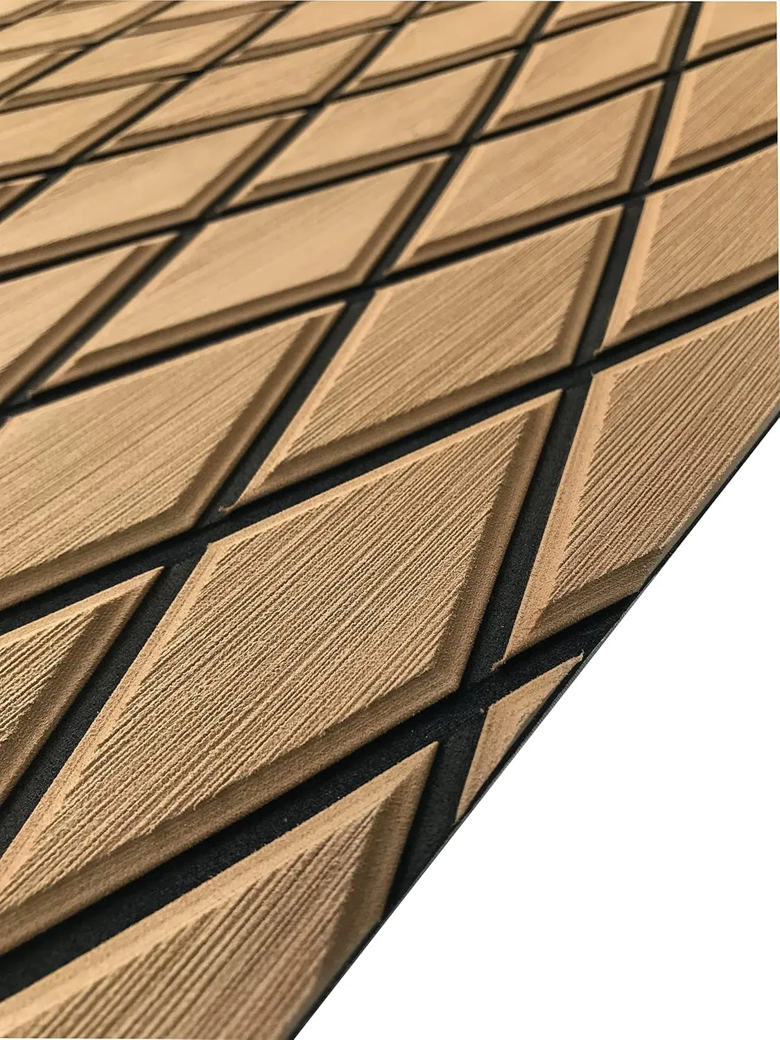 KXKZREN EVA Foam Boat Flooring Decking Sheet 6mm Thick Diamond Anti-Slip Marine Flooring Mat Self Adhesive Deck Pad for Bass Boat Yacht Motorboat RV Cooler Tops, 74.8"x27.6" / 93.8"x43.9"