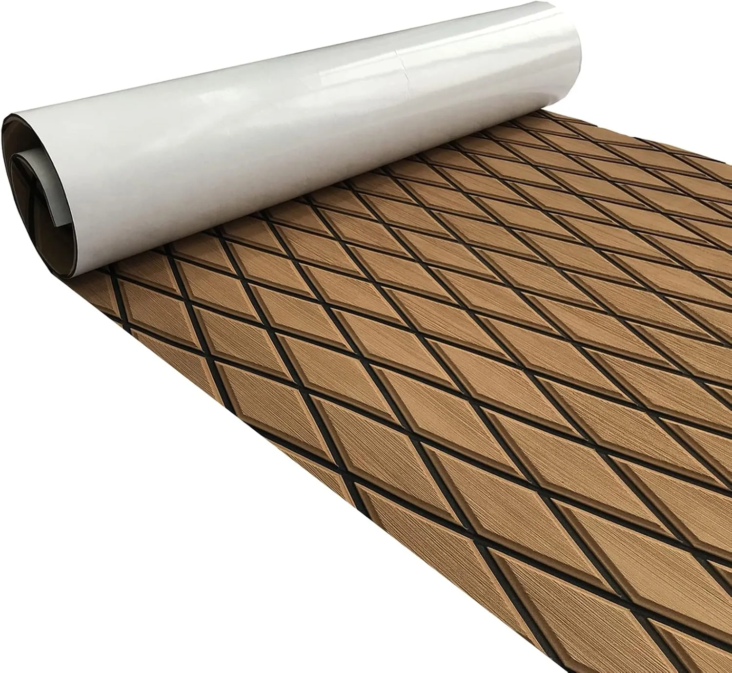 KXKZREN EVA Foam Boat Flooring Decking Sheet 6mm Thick Diamond Anti-Slip Marine Flooring Mat Self Adhesive Deck Pad for Bass Boat Yacht Motorboat RV Cooler Tops, 74.8"x27.6" / 93.8"x43.9"