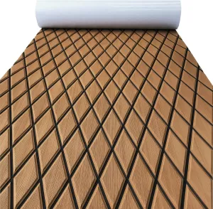 KXKZREN EVA Foam Boat Flooring Decking Sheet 6mm Thick Diamond Anti-Slip Marine Flooring Mat Self Adhesive Deck Pad for Bass Boat Yacht Motorboat RV Cooler Tops, 74.8"x27.6" / 93.8"x43.9"