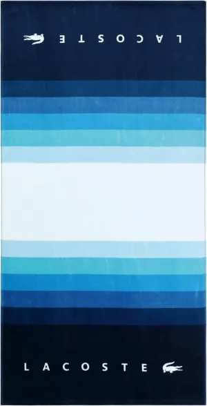 Lacoste St Martin Navy 100% Cotton Large Beach Towel, Ultra-Absorbent & Fast-Drying, Machine Washable, 36" W x 72" L