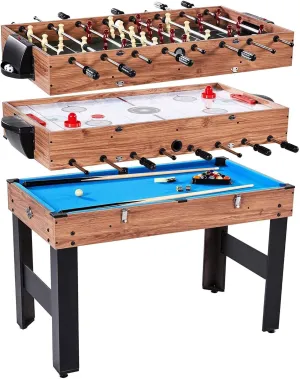Lancaster 3 in 1 Sports Multigame, Pool Billiards, Slide Hockey, Foosball Game Table