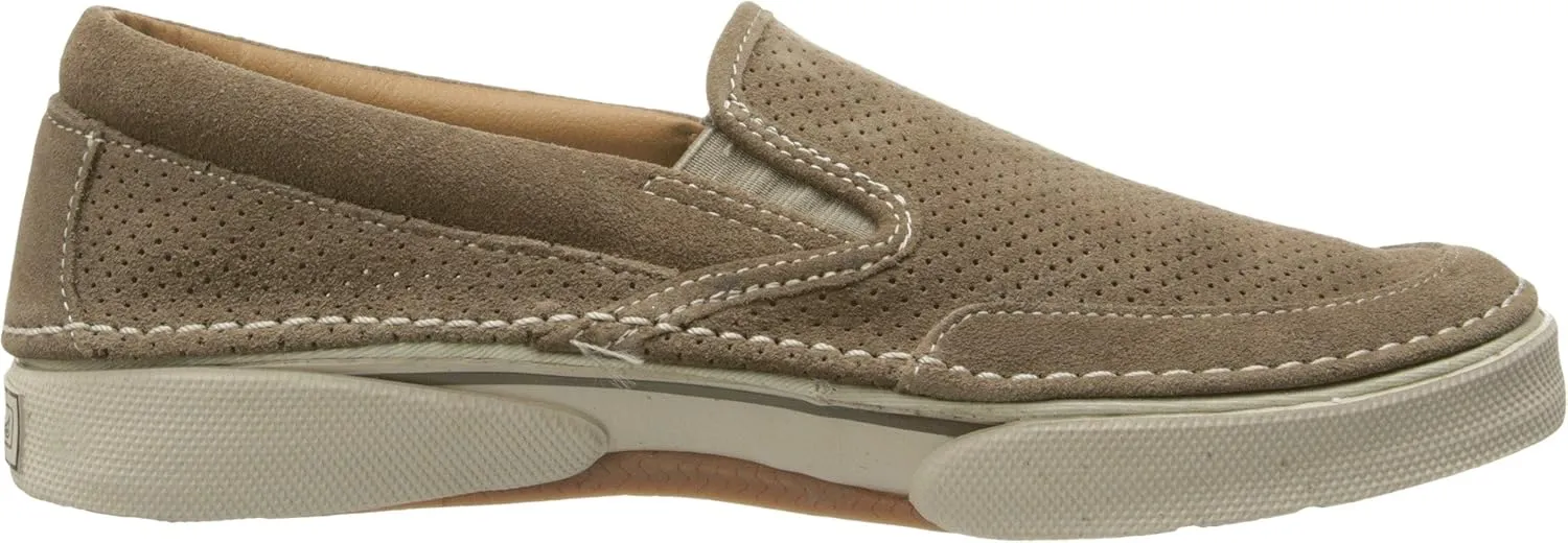 Largo Slip-On Sport Suede Taupe Boat Shoe -Mens