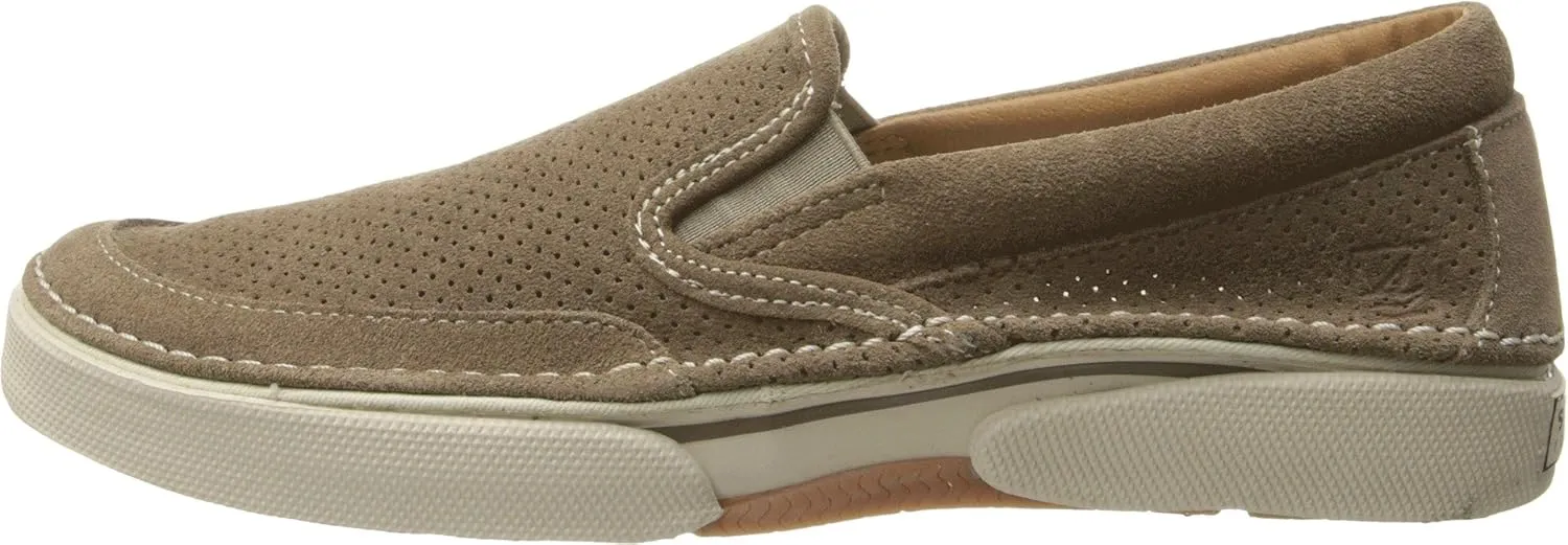 Largo Slip-On Sport Suede Taupe Boat Shoe -Mens