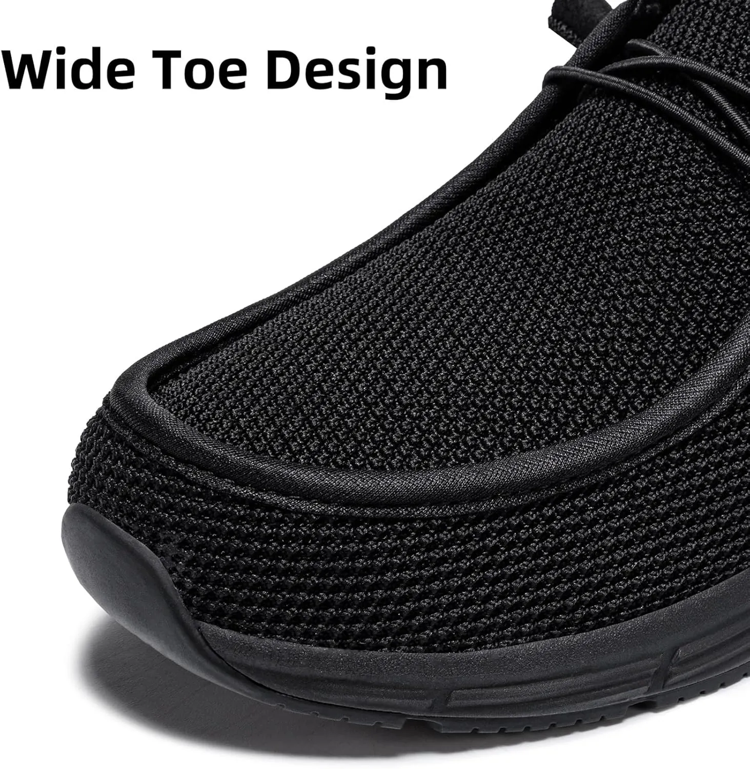 LARNMERN Non Slip Shoes Work Slip On Food Service Slip Resistant Shoe Kitchen Chef Loafers Boat Canvas Casual Walking Black