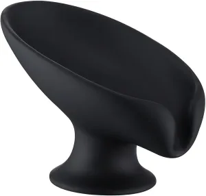 Leaf Shape Soap Saver - Self Draining Soap Dish, Extends Bar Soap Life, Keeps Soap for Shower Bathroom Kitchen Sink Bathtub .Black