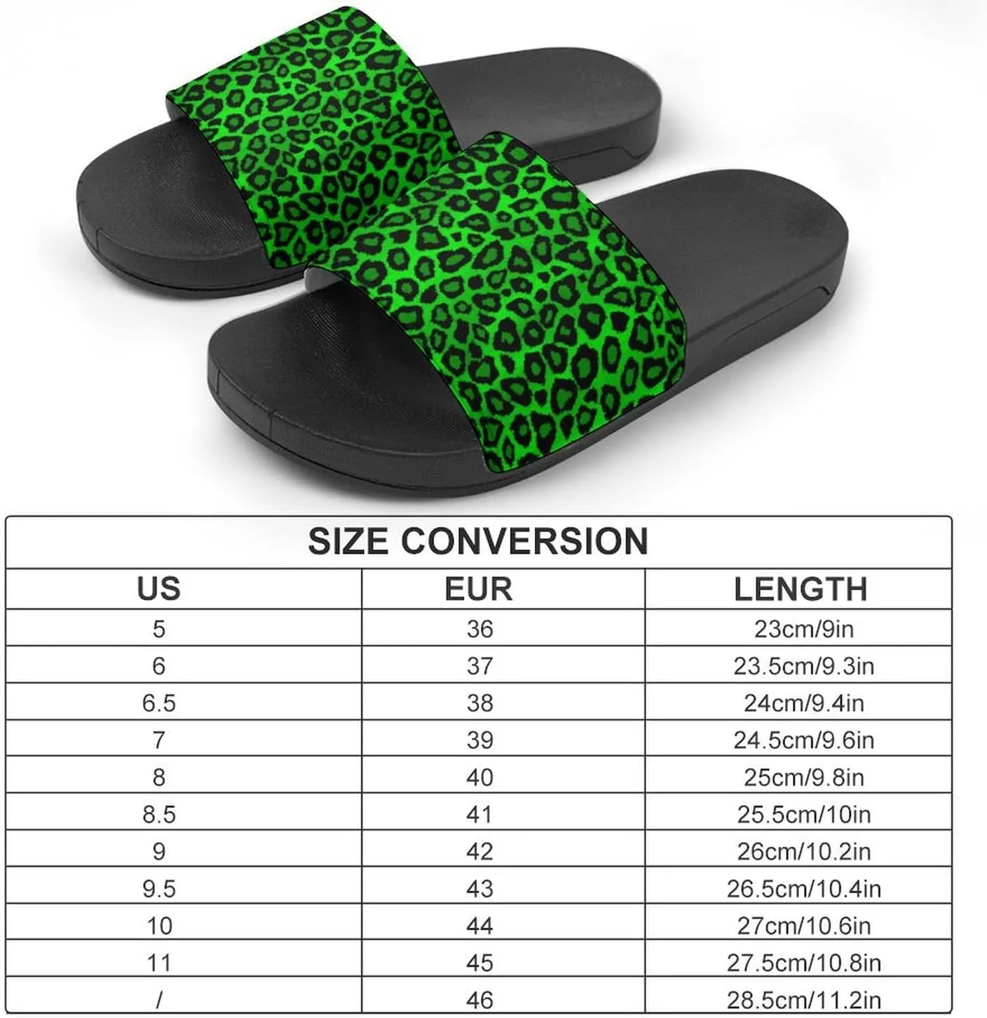 Lime Green Leopard Animal Skin Print Womens Slide Sandals Non Slip Summer House Slippers for Girls Slip-on Flip Flops
