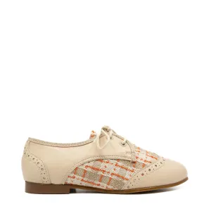 LMDI Beige Plaid Wingtip Oxford