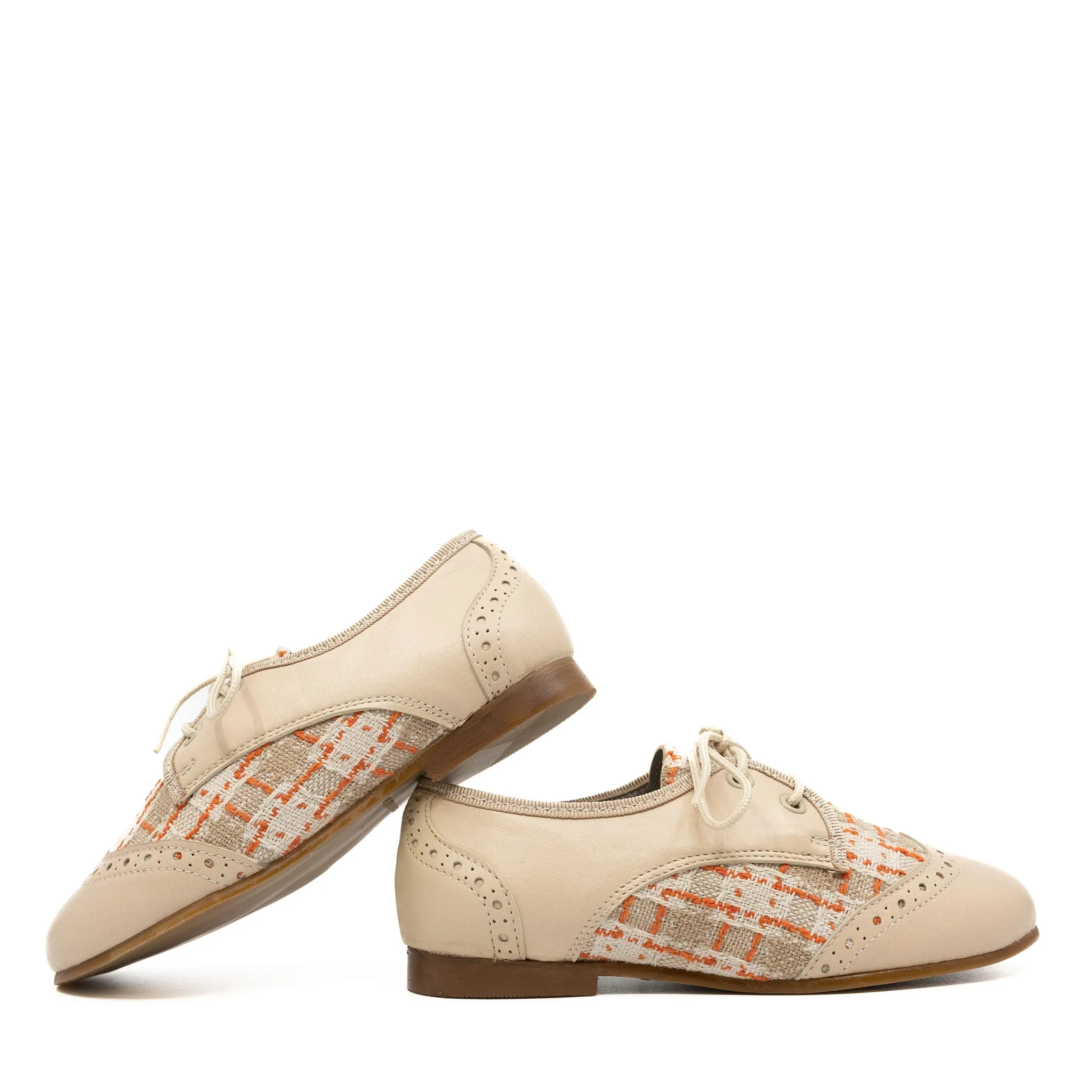 LMDI Beige Plaid Wingtip Oxford