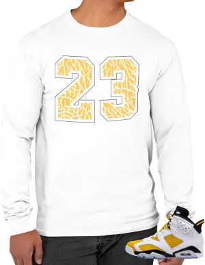 Long Sleeve T Shirt to Match Jordan 6 Yellow Ochre Men's Tees