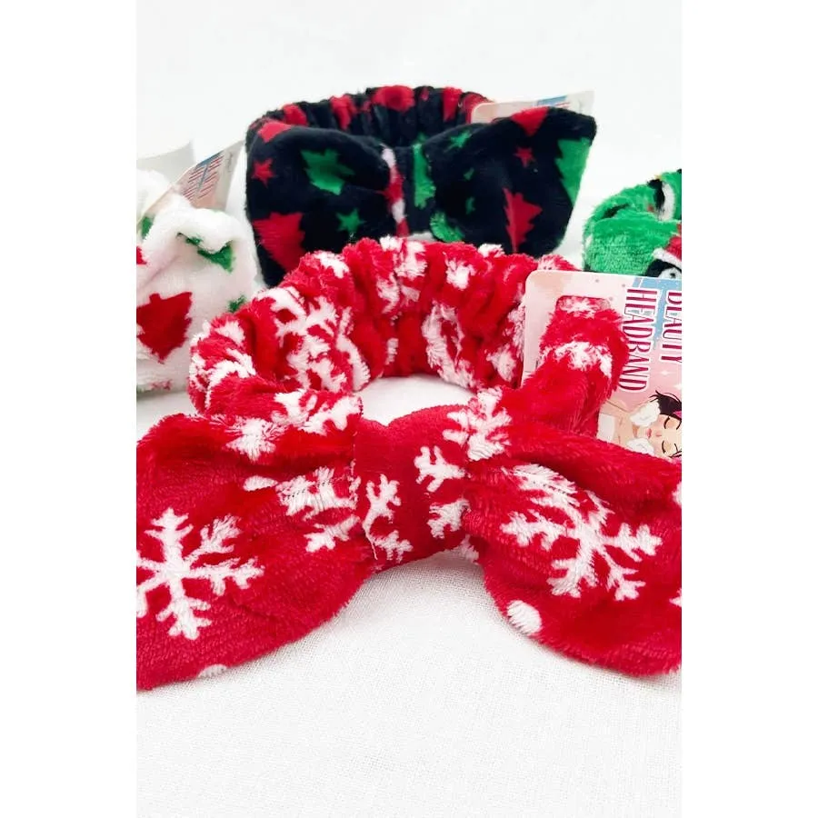 Love and Repeat - Christmas Pattern Beauty Spa Bow Headband