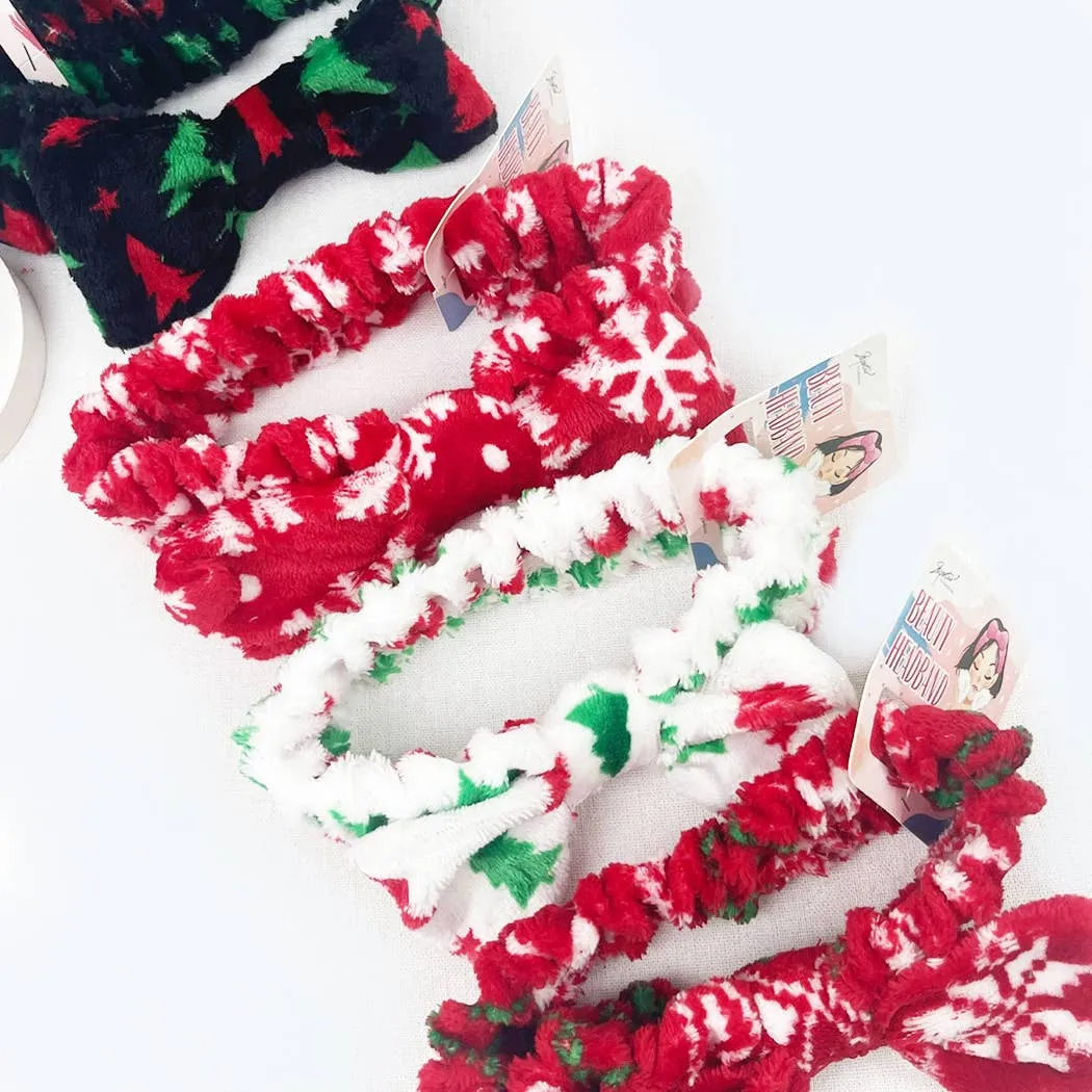 Love and Repeat - Christmas Pattern Beauty Spa Bow Headband