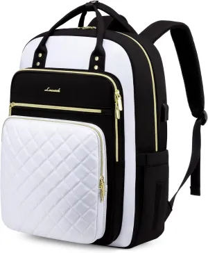 LOVEVOOK Laptop Backpack, 19 x 13.3 x 7.9 in, D-black-white, Unisex