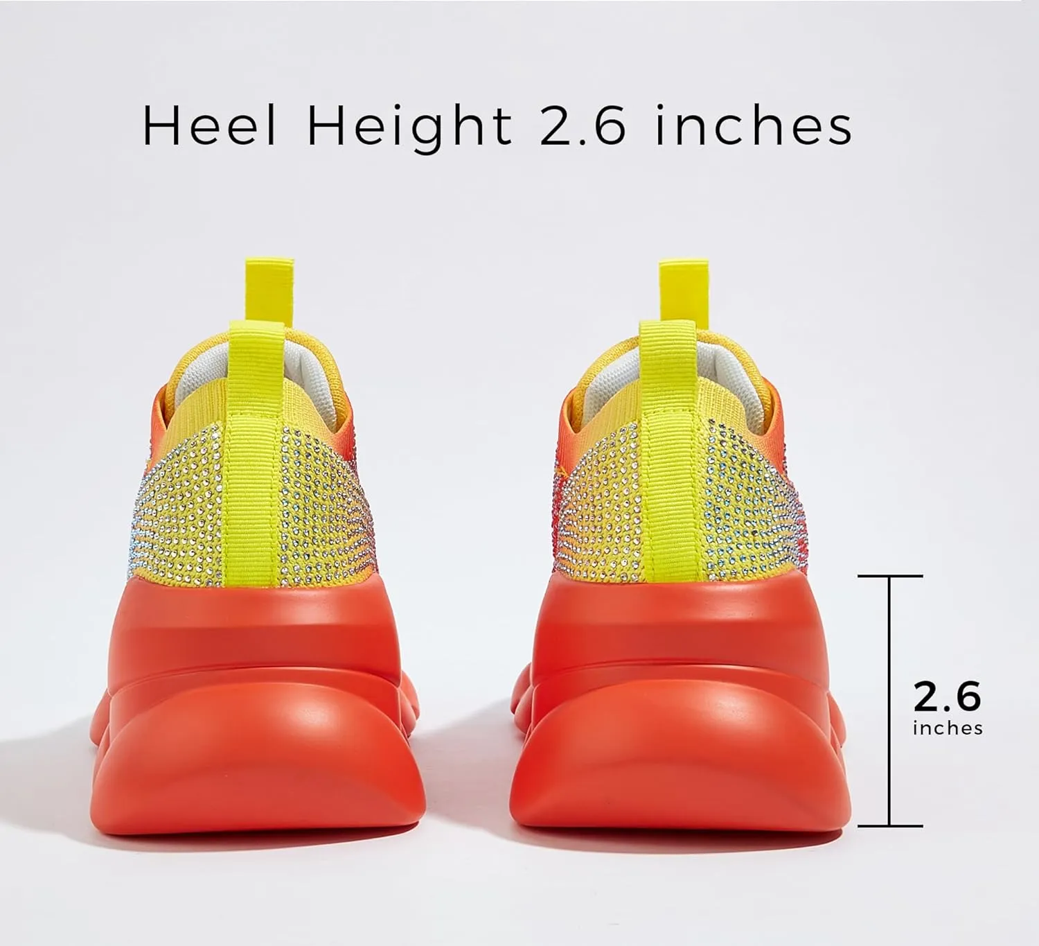LUCKY STEP Women's Chunky Rhinestone Sneaker Sparkly Bling Bedazzled Mesh Slip on Elastic Sock Glitter Shiny Rave Walking Shoes
